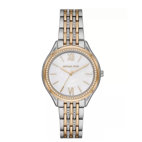 MICHAEL Michael Kors Mindy Watch Silver Gold NWT - Picture 5 of 11